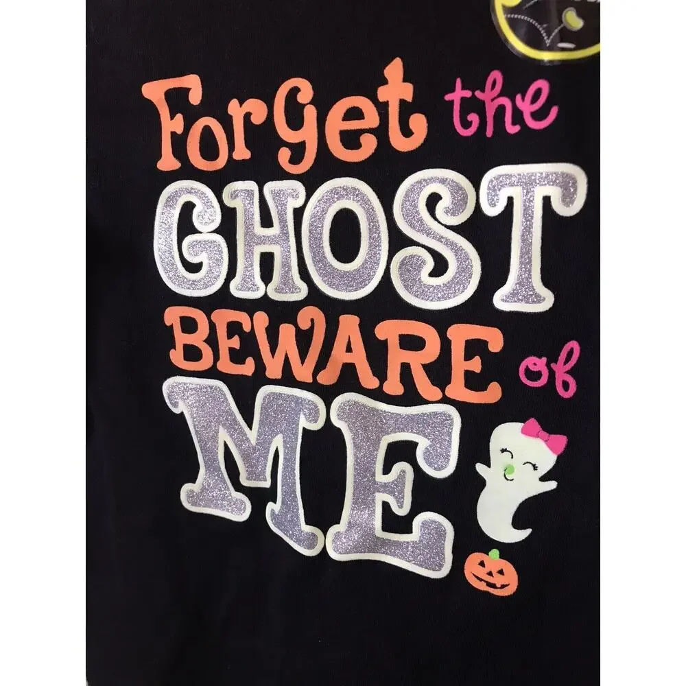 Jumping Beans Black Pumpkin Ghost Glow In The Dark Short Sleeve Top Size 3T